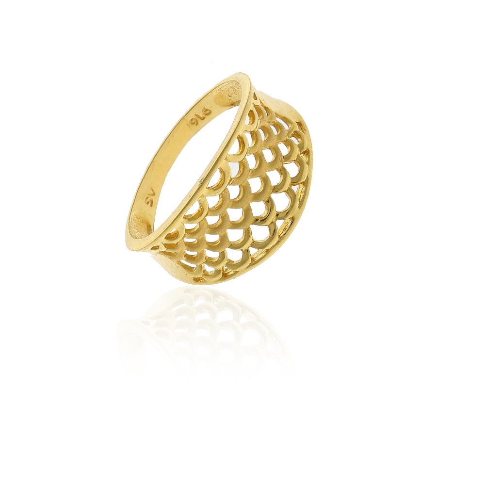 Jali pattern 22k gold ring