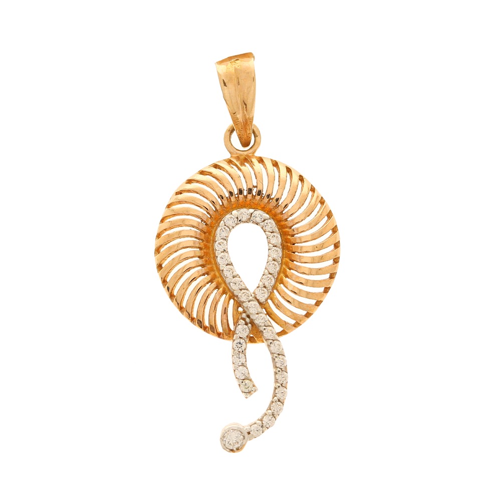 Round Shape Infinity Gold Pendant