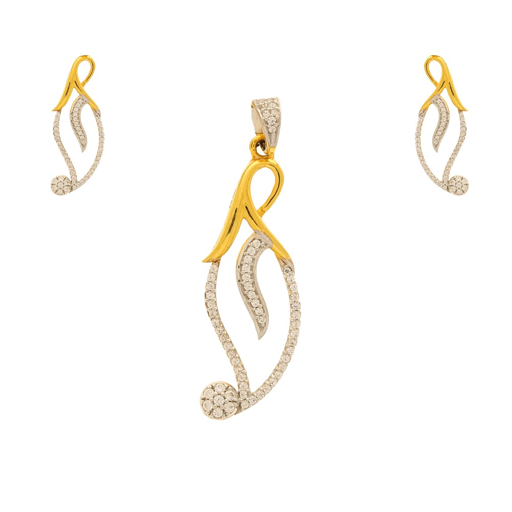 Fancy stone Studded Pendant Set