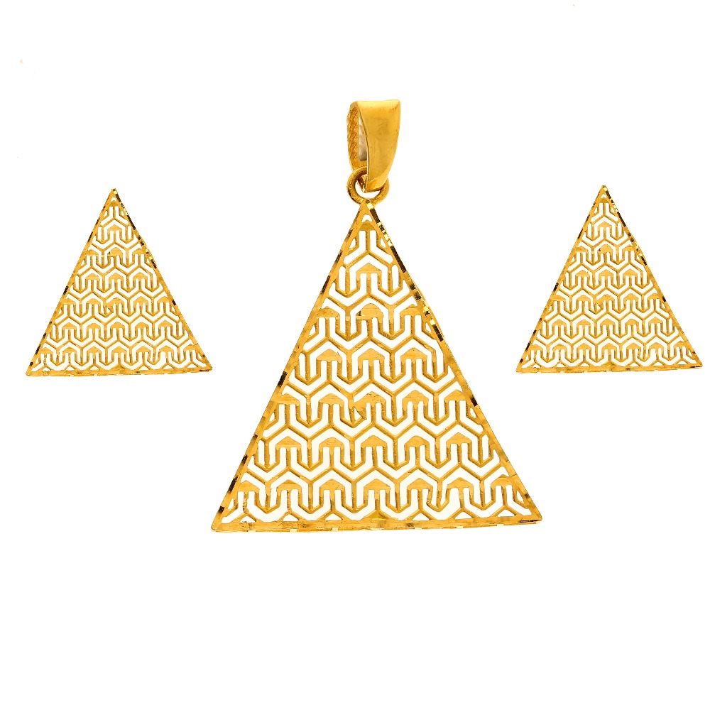 Triangular mesh pattern pendant set