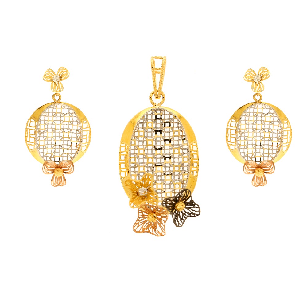 Mesh work fancy pendant set