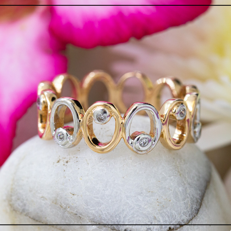 18K Double tone Unique Hallmarked Band