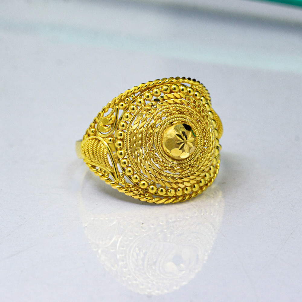 22K Yellow Gold Traditional Hallmarked Ladies Ring