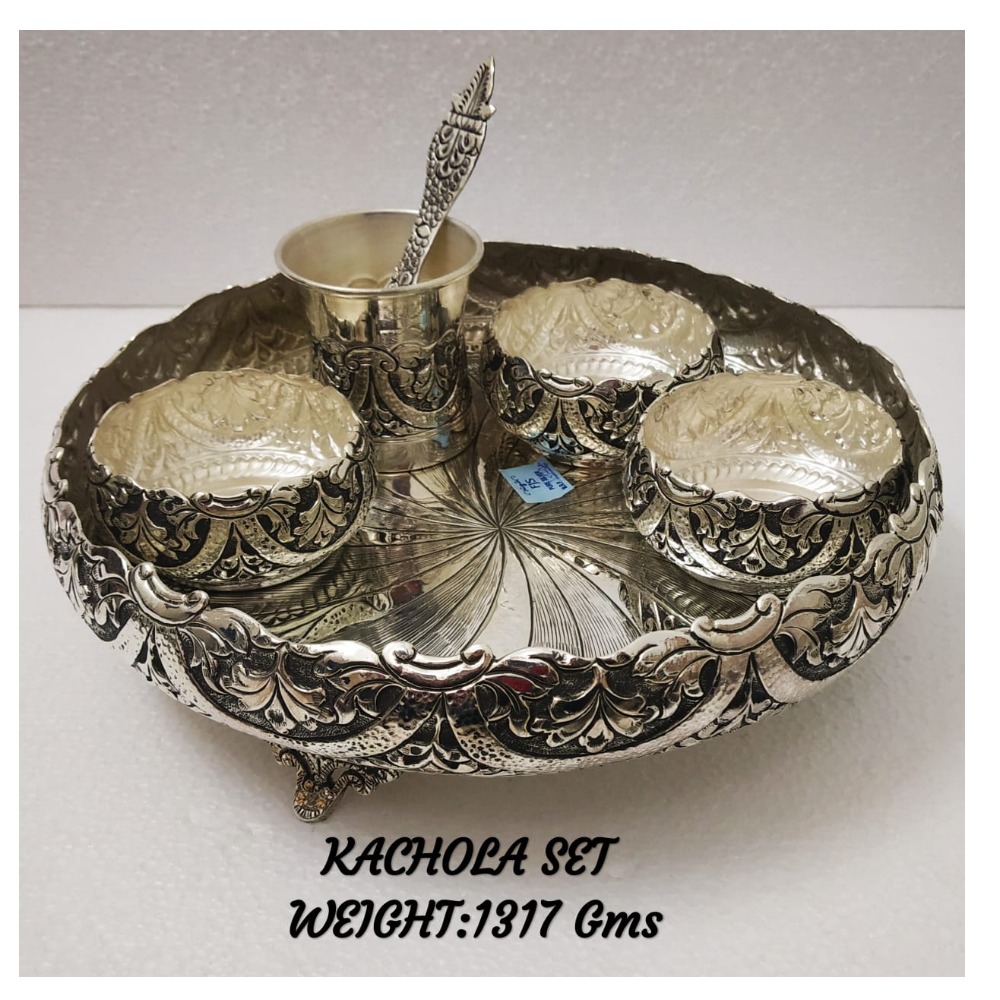Silver Antique Pooja Thali