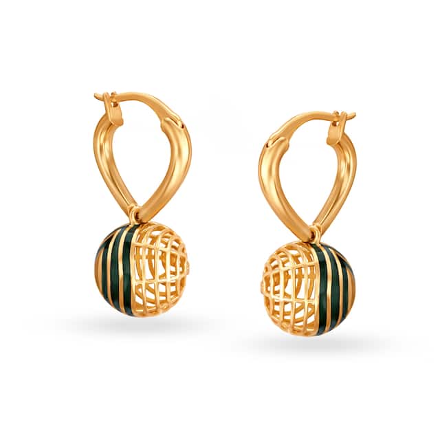 916 Yellow Gold Delicate Design Earrings