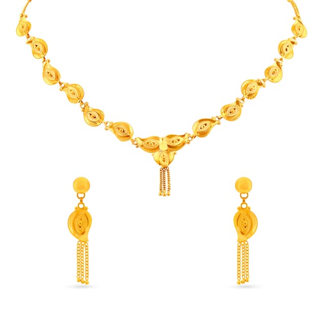 22k Gold Regal Design Necklace Set