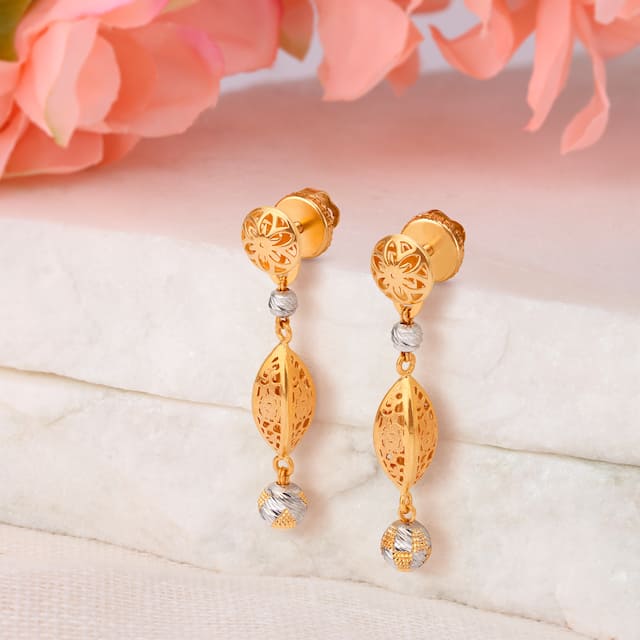 Gold Yellow Divine Design Earrings