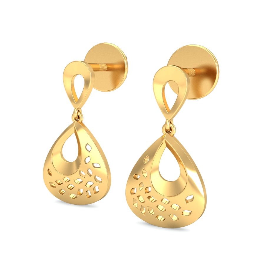 916 Gold Unique Earrings BERP020