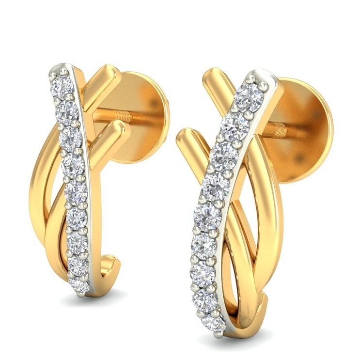 Gold stone design earring ber 070