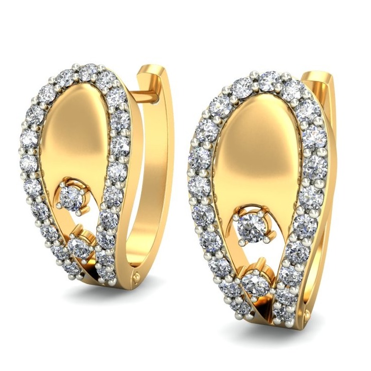 Gold plain daily wear earrings ber 032