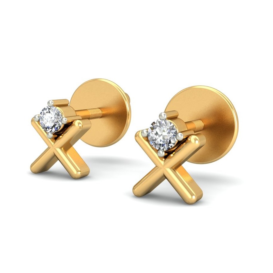 Gold royal diamond earrings ber 023