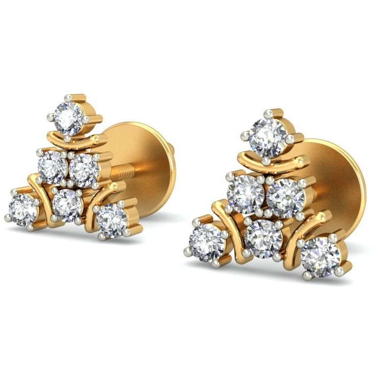 Gold designer diamond earrings ber 017