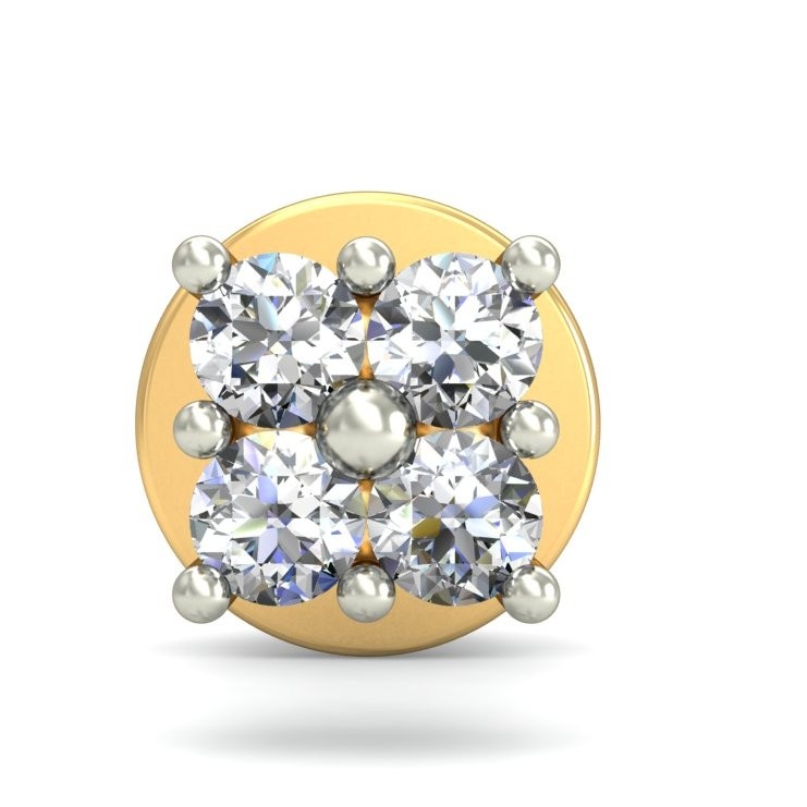 Gold simple diamond earrings ber 016