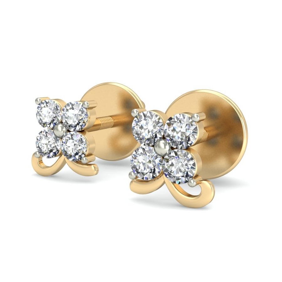 Gold pretty daily wear earrings ber 008