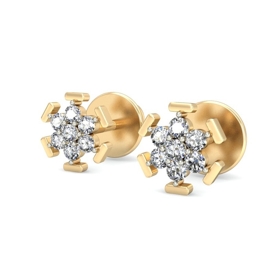 Gold attractive floral daily wear earrings ber 006