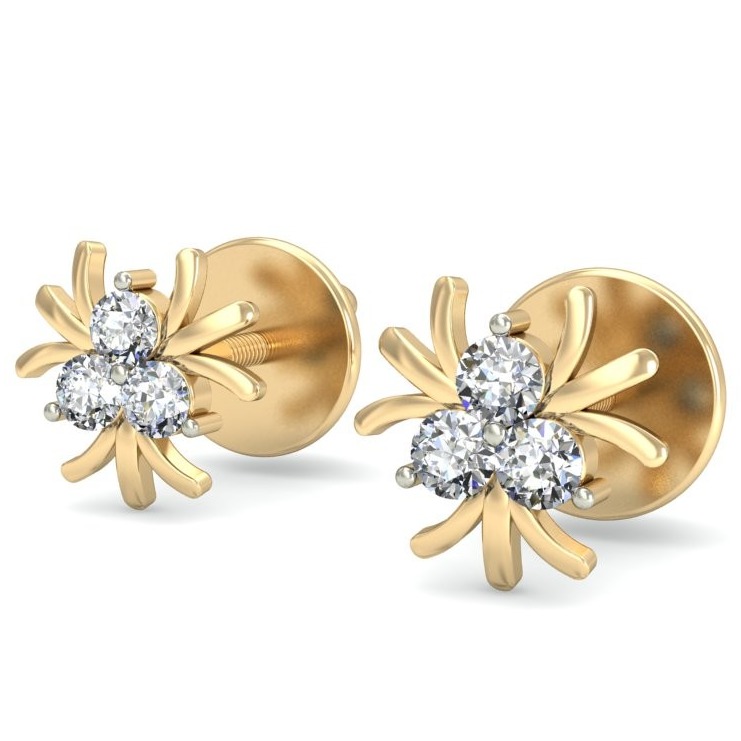 Gold elegant daily wear earrings ber 001