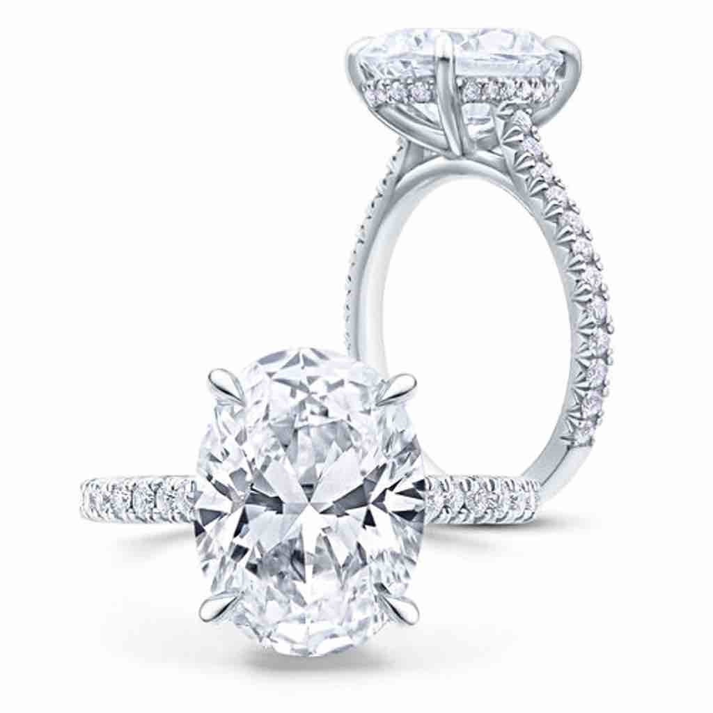 Flawless 3ct oval cut moissanite iced out  ring .