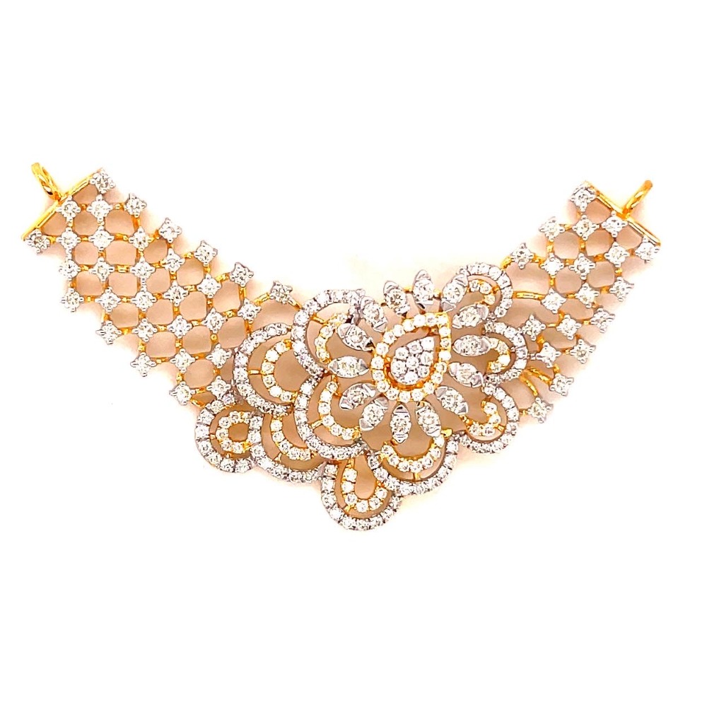 14k gold with natural diamond mangalsutra pendent for gift purpose