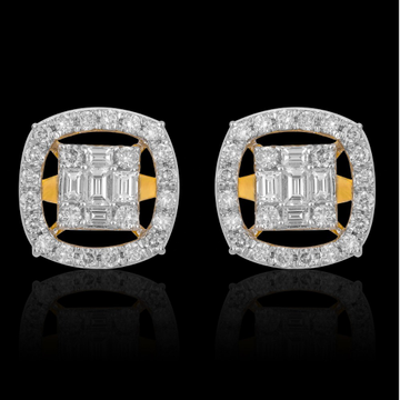 Gold fine diamond earrings