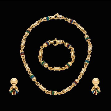 Gold trending diamond necklace set