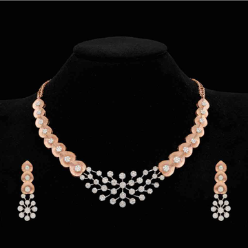 Gold fancy diamond necklace set