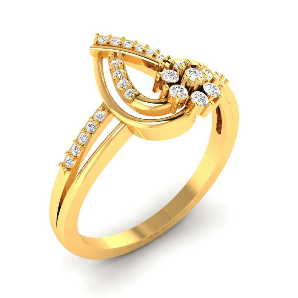 22k Gold Asymmetry style Rings