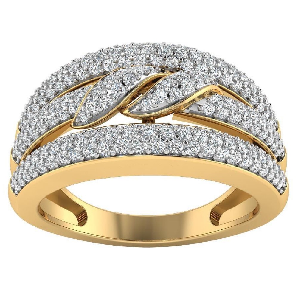 22K Gold Lightweight Diamond Ring JJJGR57