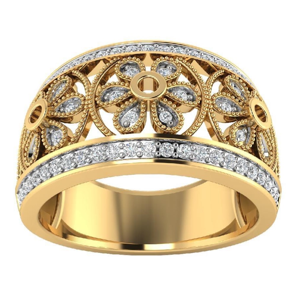 22K Gold Plain Diamond Ring JJJGR53