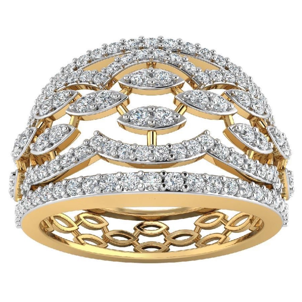 22K Gold Glam Diamond Ring JJJGR47