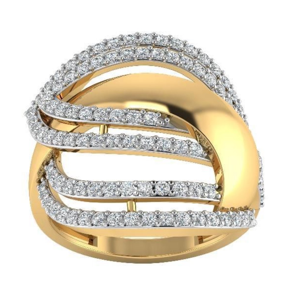 22K Gold Shining Diamond Ring JJJGR42