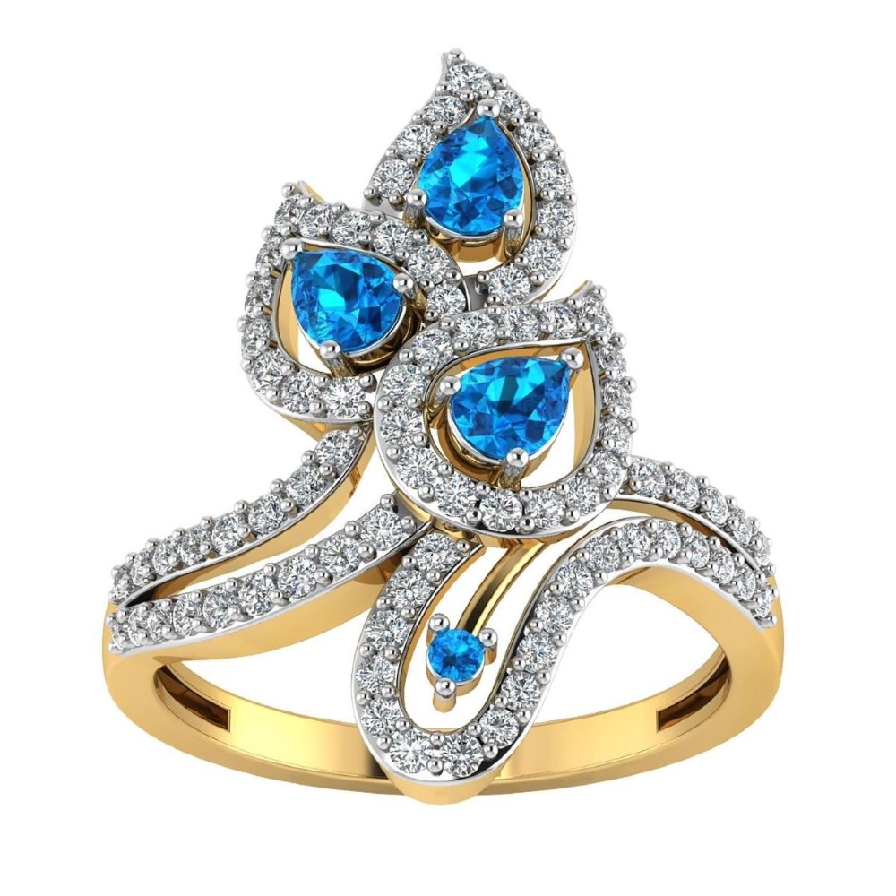 22K Gold Classy Diamond Ring JJJGR32