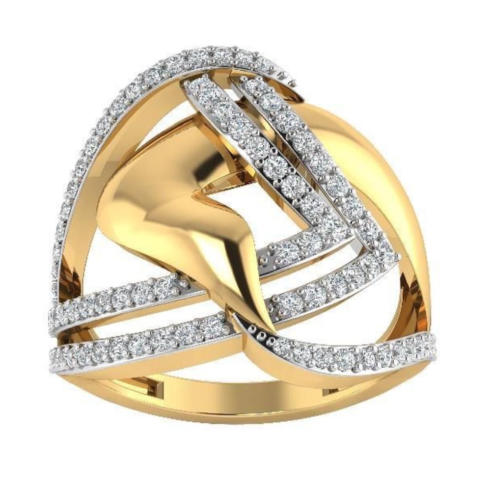 22K Gold Fine Design Diamond Ring JJJGR40