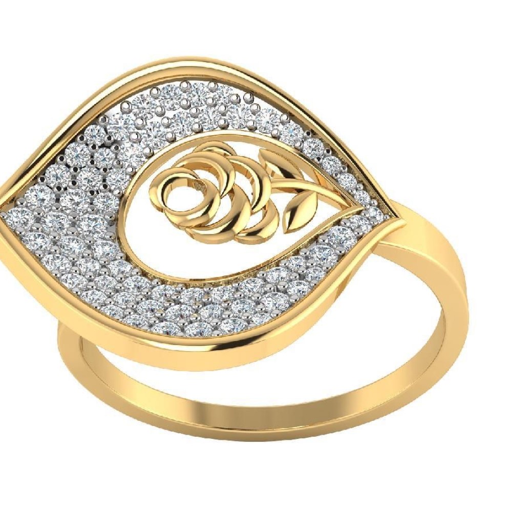 22K Gold Unique Diamond Ring JJJGR30