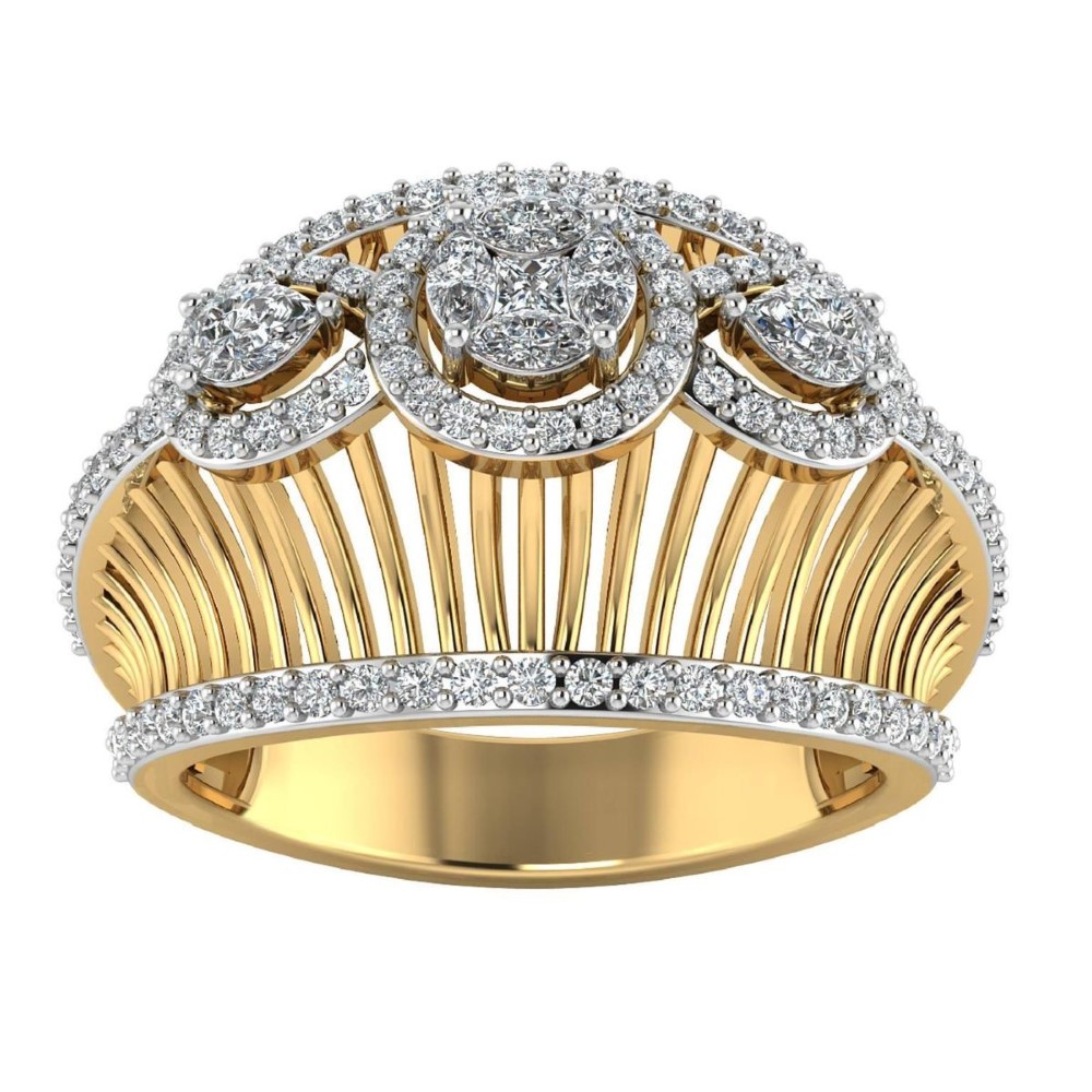 22K Gold Stylish Diamond Ring JJJGR31