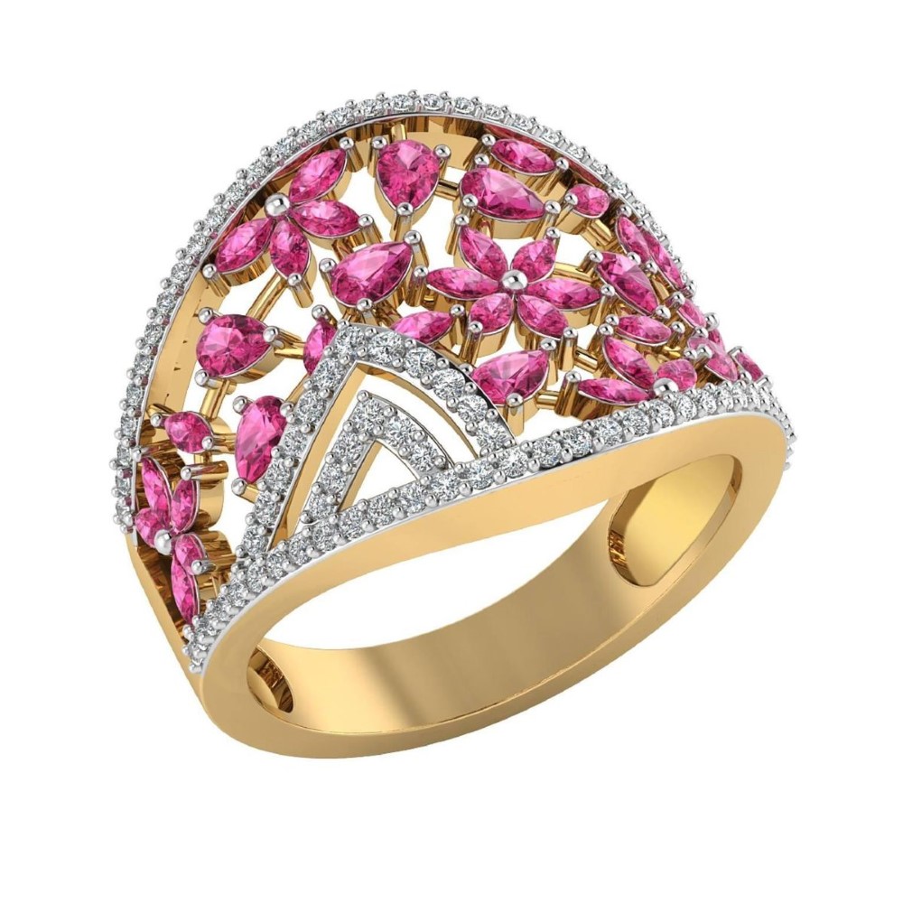 22K Gold Loopy Bends Diamond Ring JJJGR36