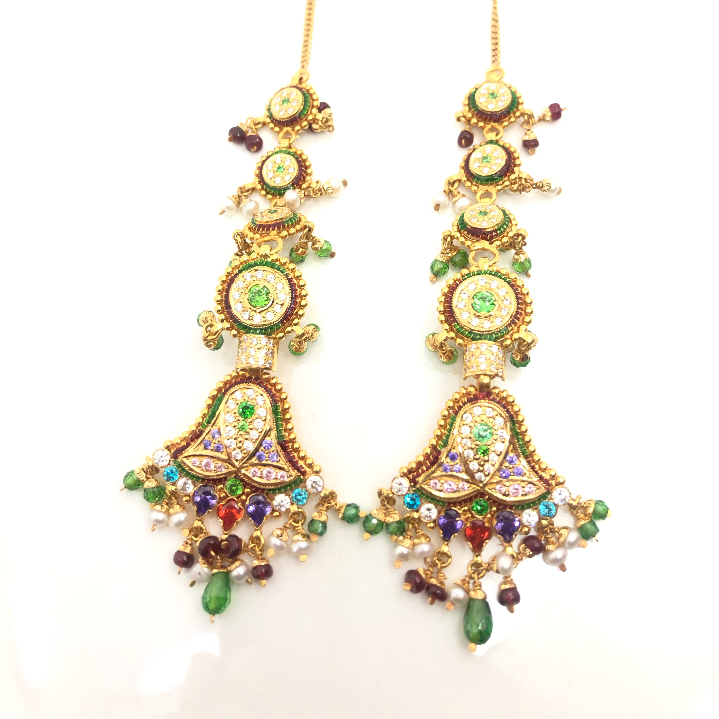 22K Gold Attractive Floral Earring JJJGE04