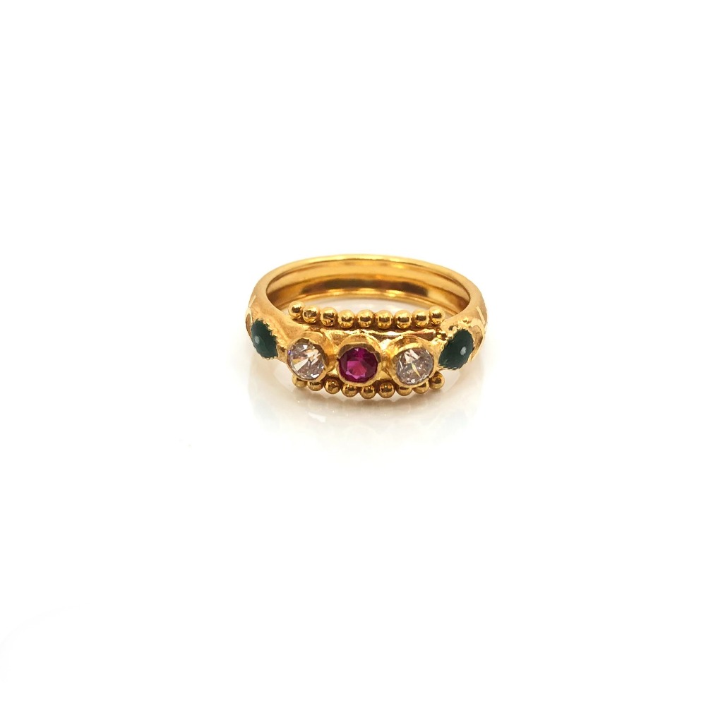 22k gold shining rings jjjgr21