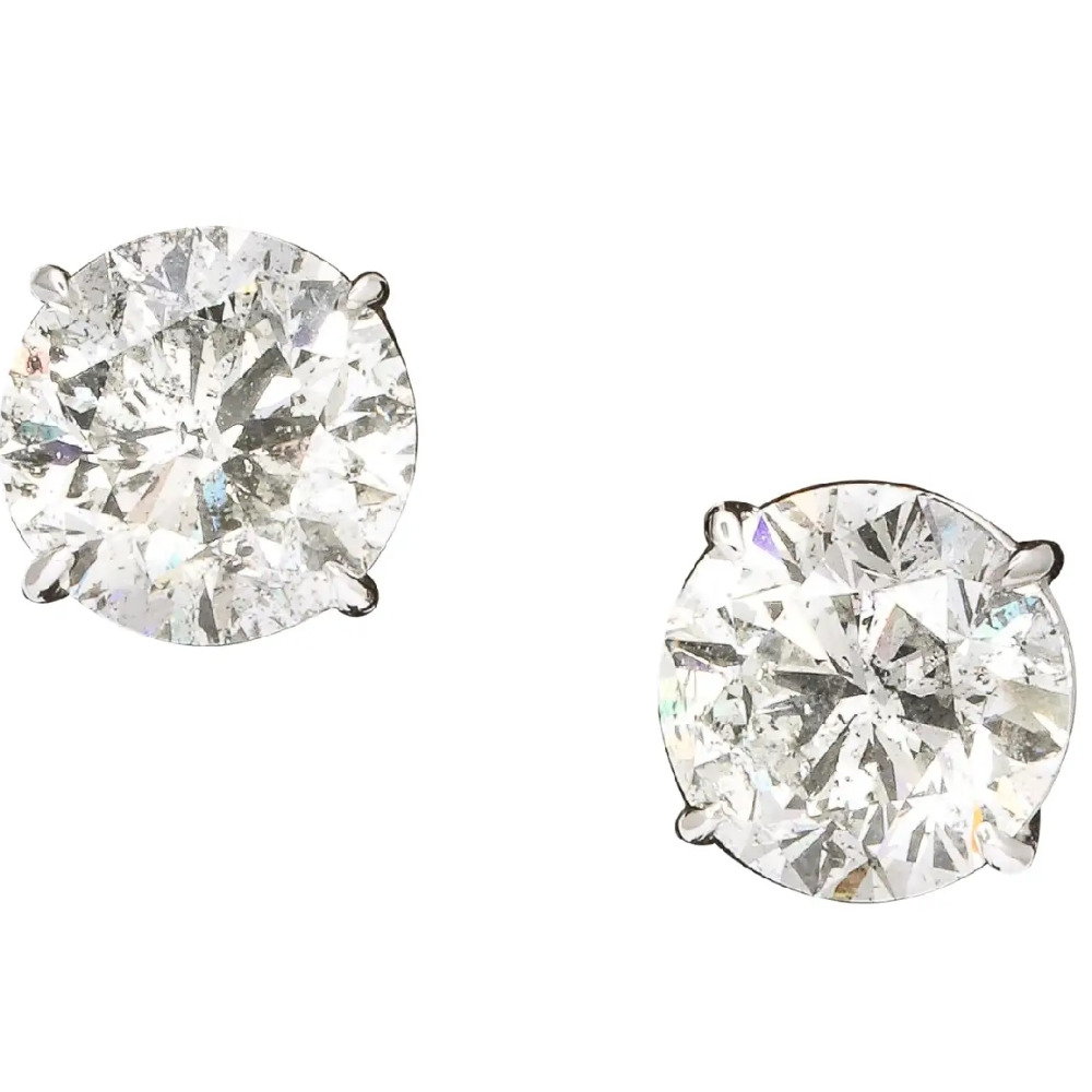 EGL USA certified diamond studs 10.06 carat and 10.12 carat round