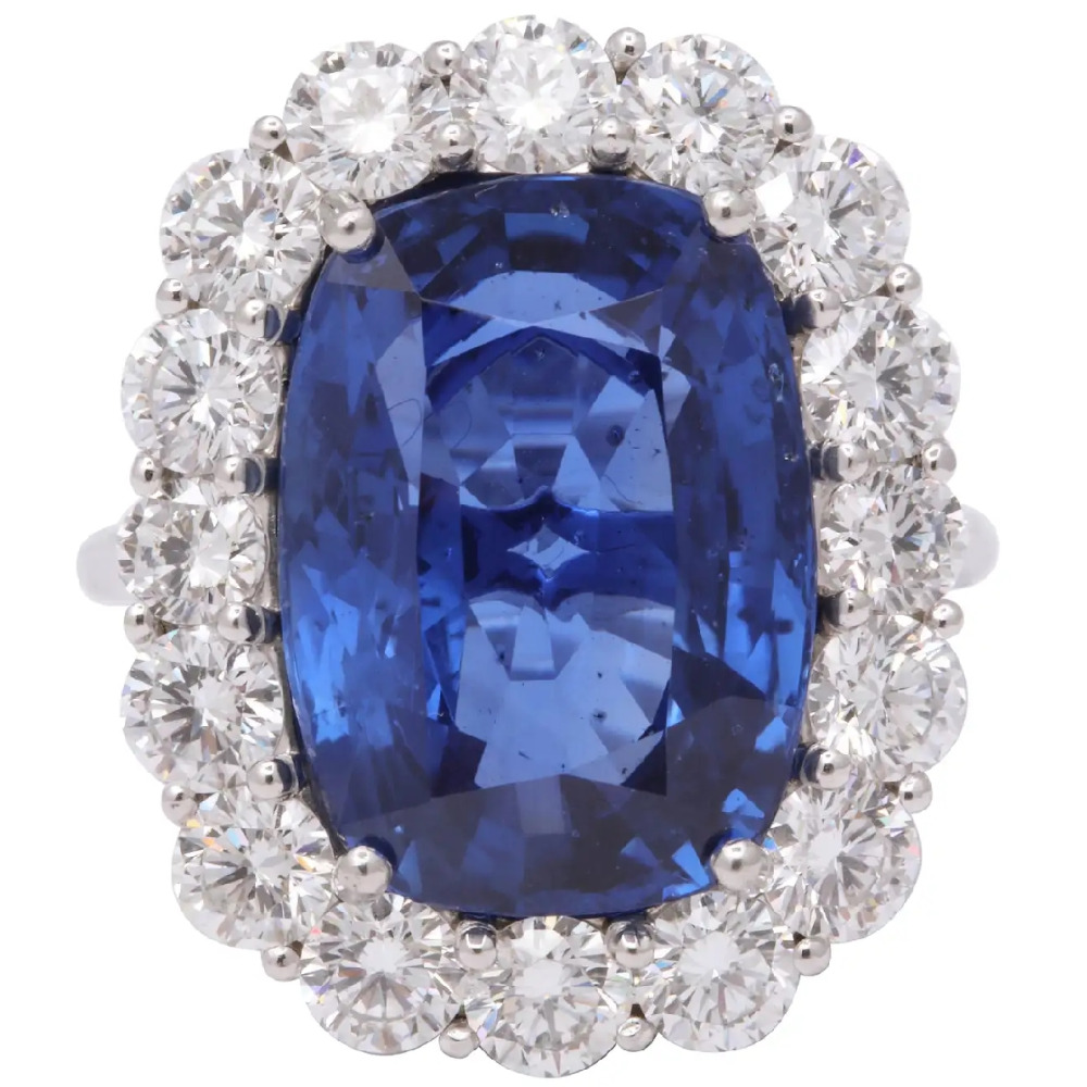Certified 19.19 carat Ceylon Natural No Heat Blue Sapphire