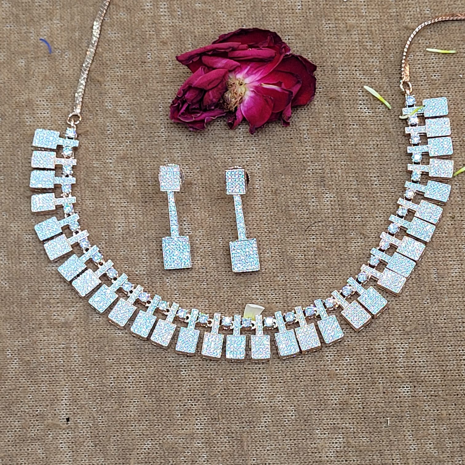 Classic CZ Diamond Necklace Set