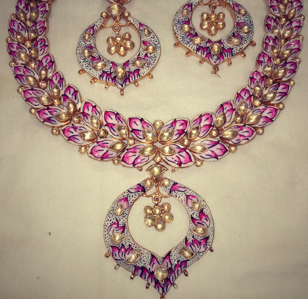 Bikaneri  Meena Necklace Set