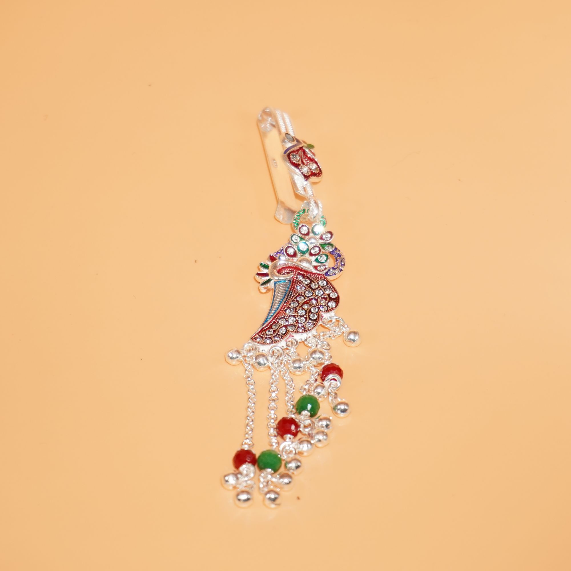 Silver Colorful Ghughri Waist Key Chain