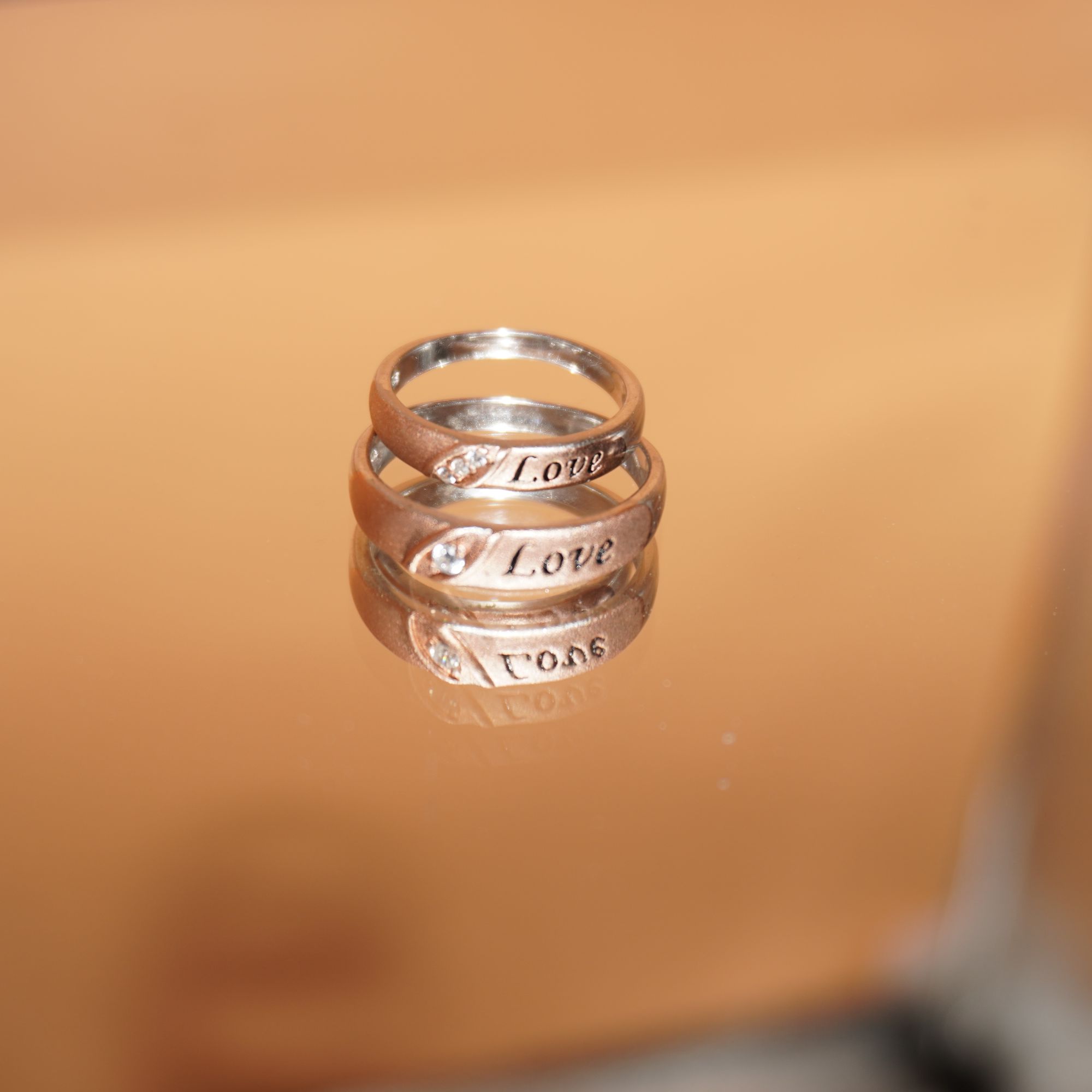 925 Silver Delicate Couple Ring 714R26