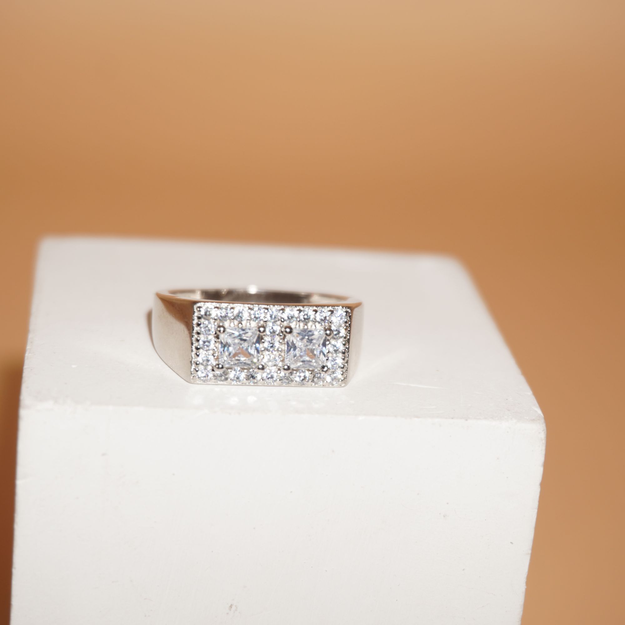 925 Silver Modern Engagement Ring 711R56