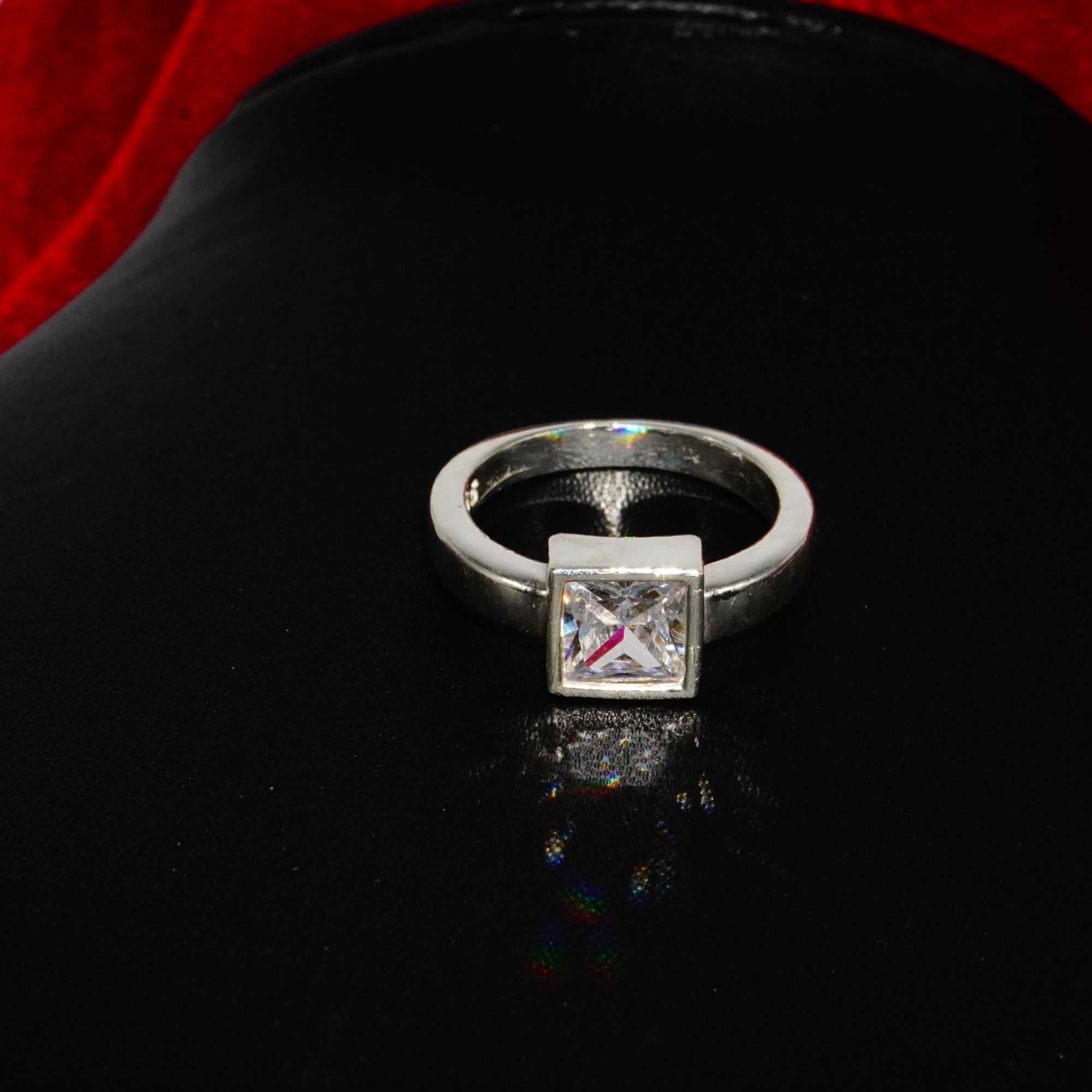 925 Silver Classic Color Stone Ring 220R65