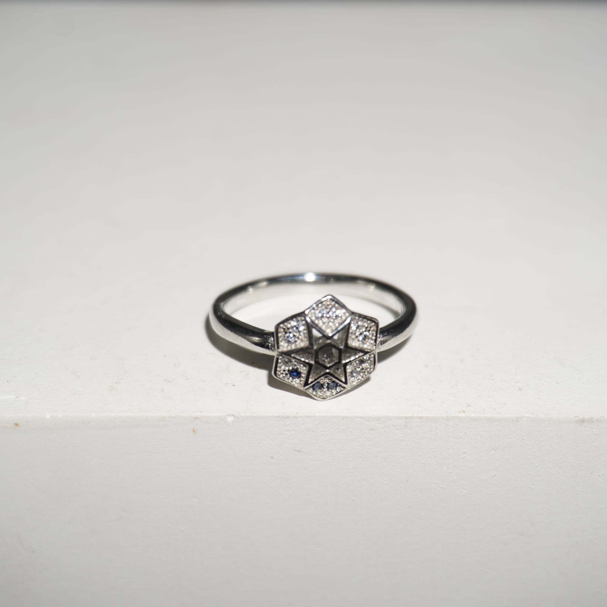 925 Silver Delicate Diamond Ring 195R543