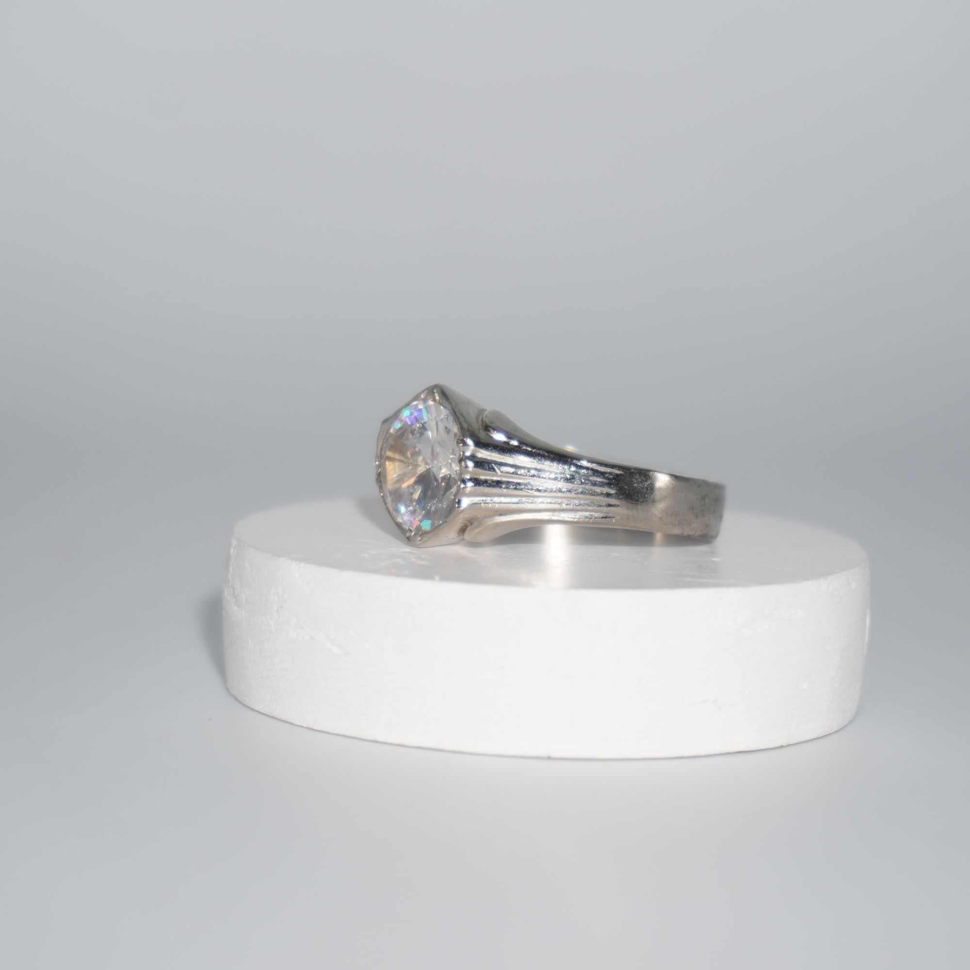 925 Silver Modern Plain Gold Ring 223R62