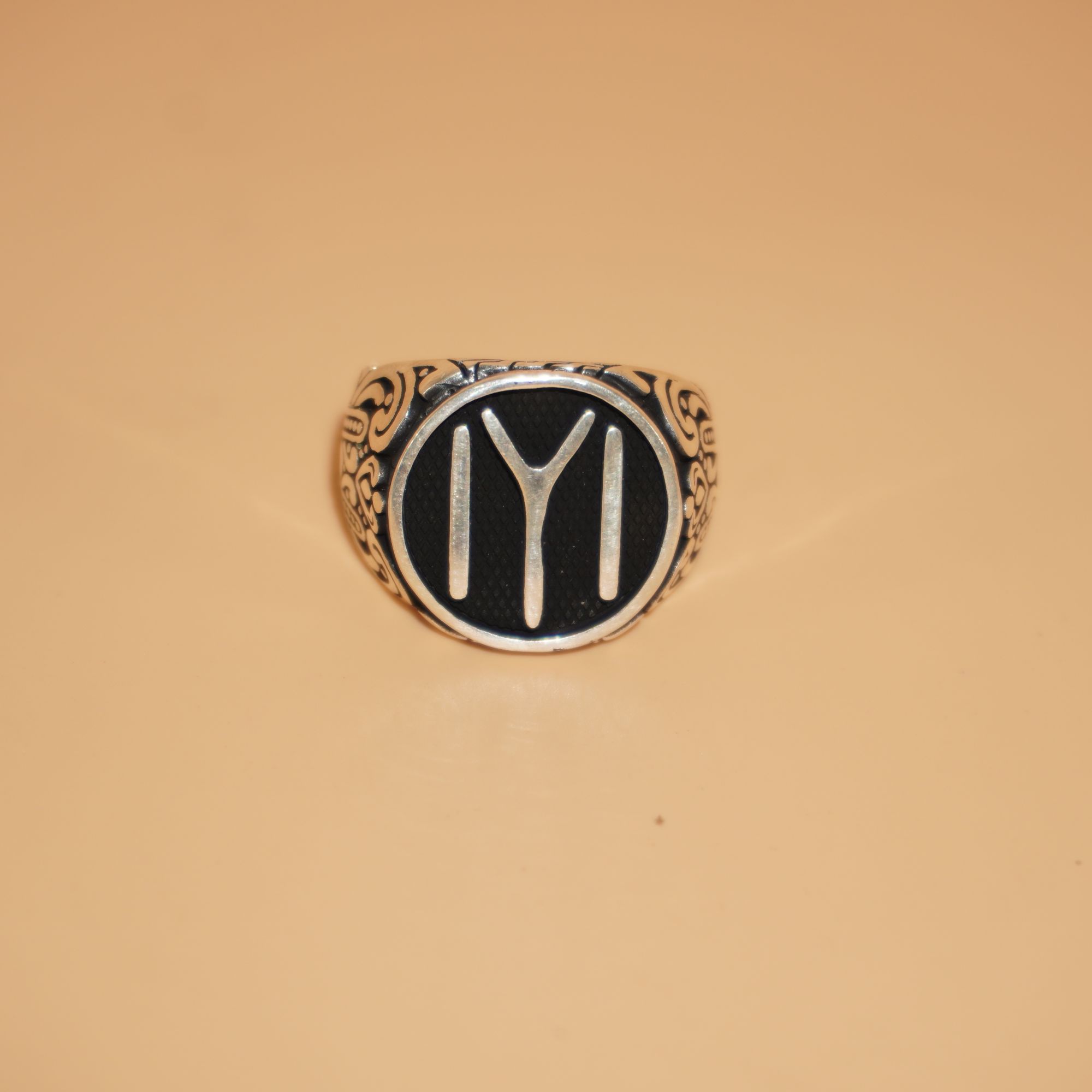 925 Silver Modern Plain Gold Ring 989R9