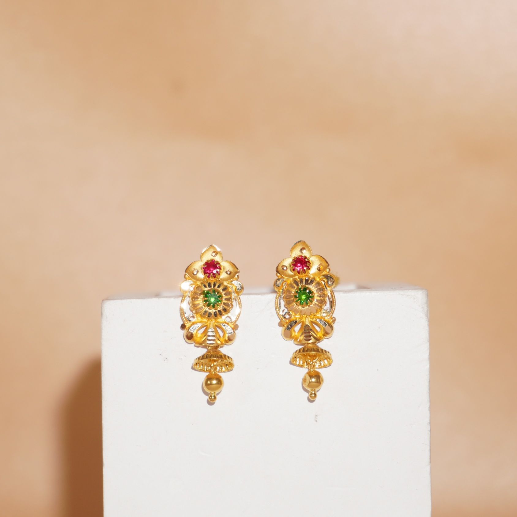 22k Gold Unique Latkan Earrings 10R1021