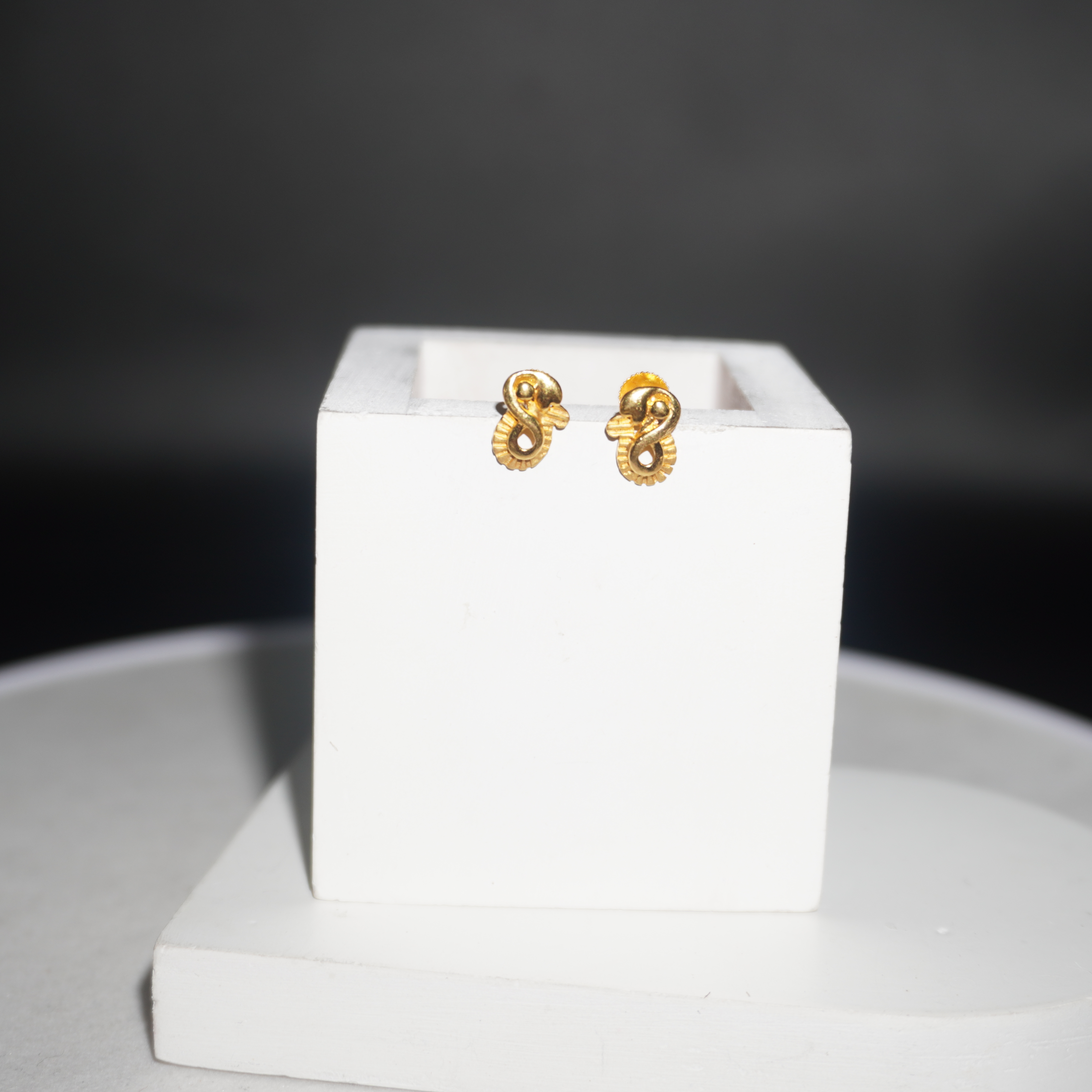 Gold Beautiful Plain Earrings 36R485